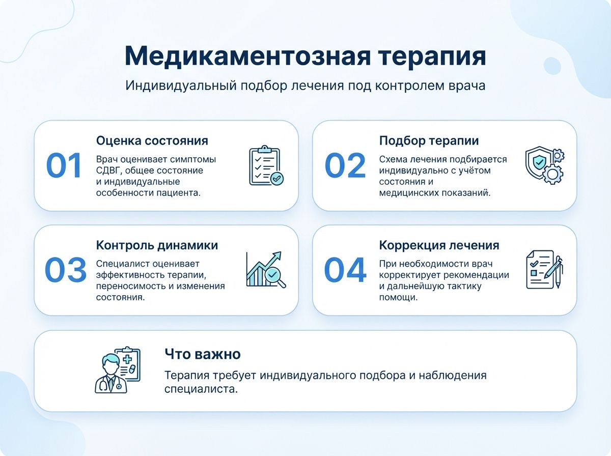 Лечение СДВГ в Каргополе у детей и взрослыхинфографика